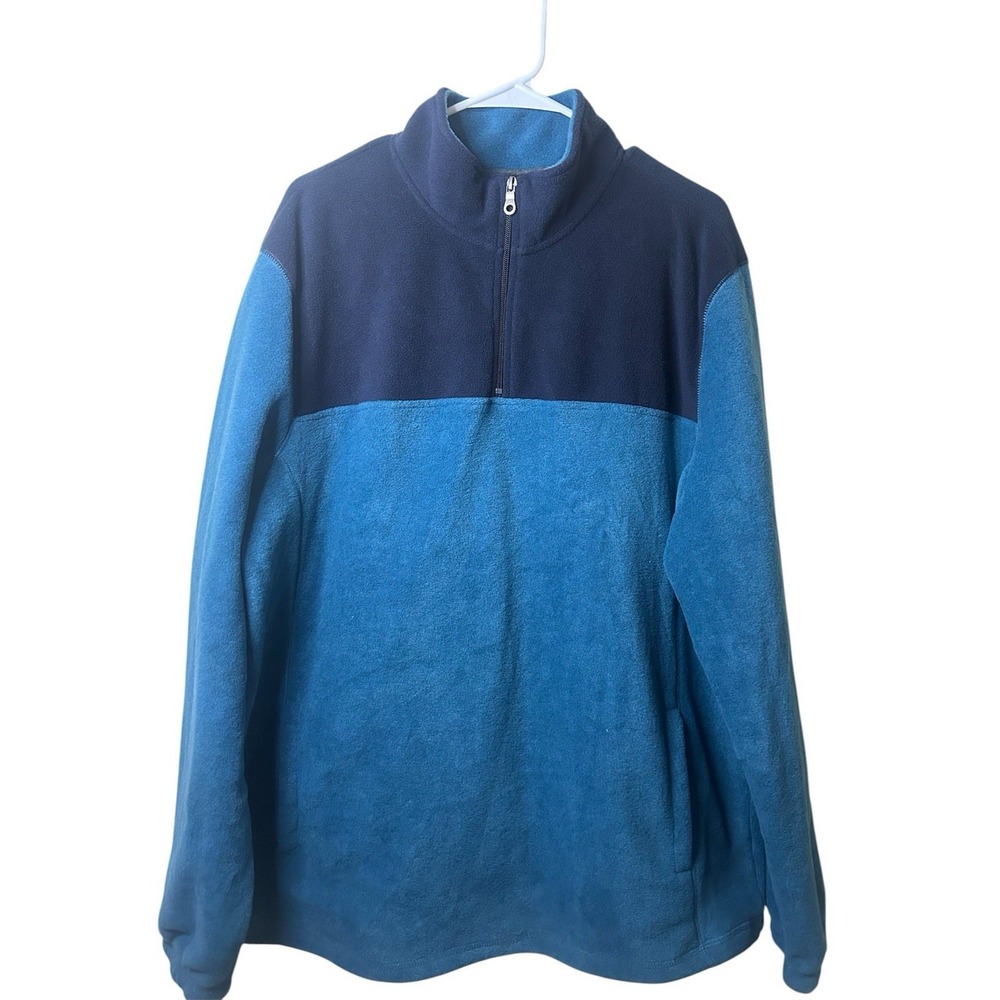 Croft & Barrow Blue Quarter Zip Warm Outdoor XL Men's Fleece Hiking Camp Pullove